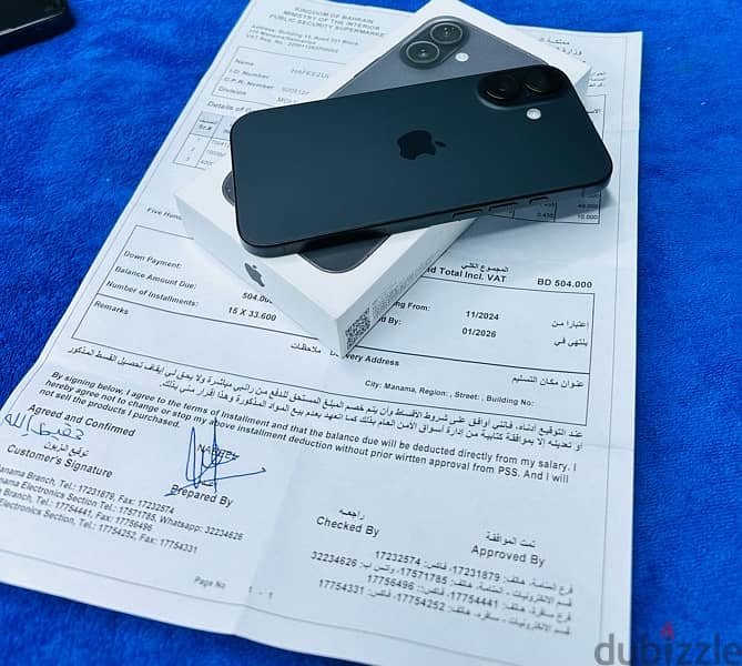 iPhone 16 black 128 gb only 3 days ues full warranty from apple  cable 1