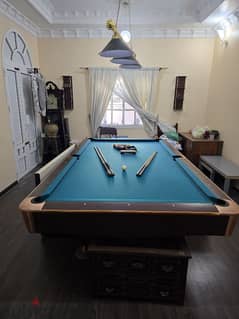 9 foot Billiards Table and Lamp for sale 0