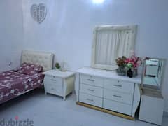 furniture set: 2 beds, 1 side table, a closet, and a dressing table 0