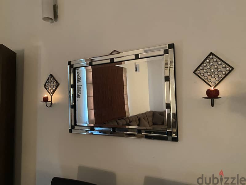 Mirror with two candle holders 1