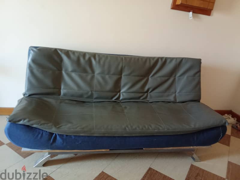 Leather sofa bed 1