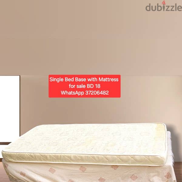 Single Wooden bed with heigh quality mattress & other items for sale 12