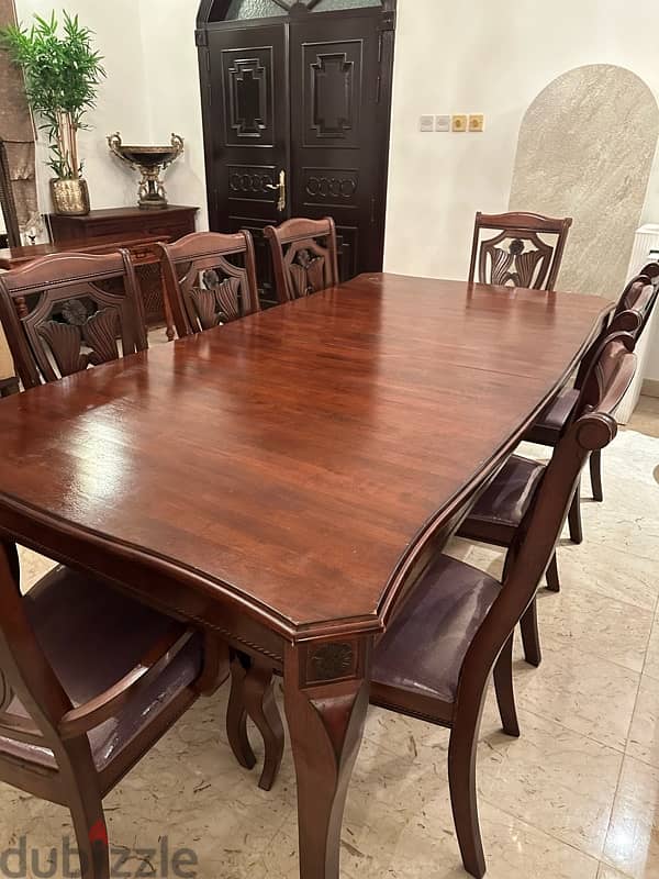 L shape sofa like new and dining table with 8 chairs 11