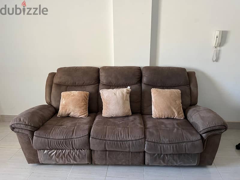 Leather Recliner Sofa Set, consisting - 3 seater + 2 seater + 1 seater 1