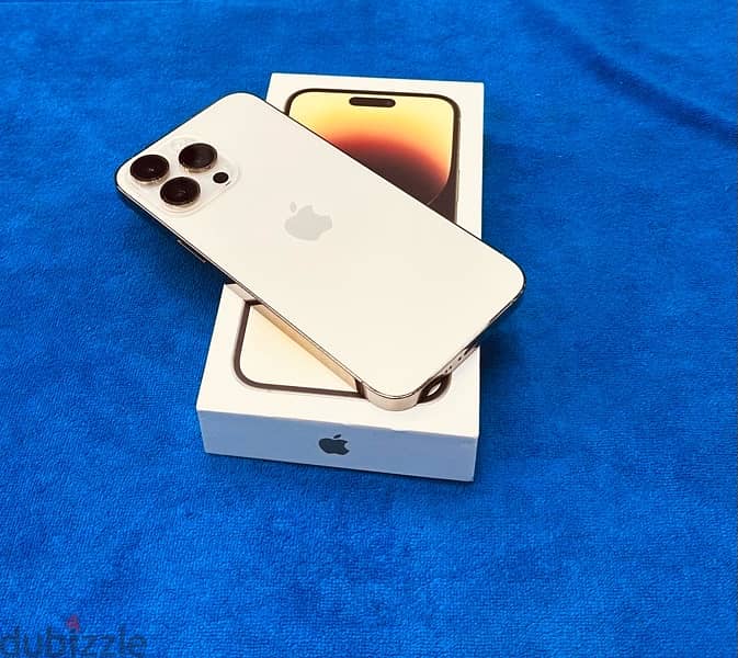 iPhone 14 Pro Max gold 128 gb very good condition same brand new batte 1