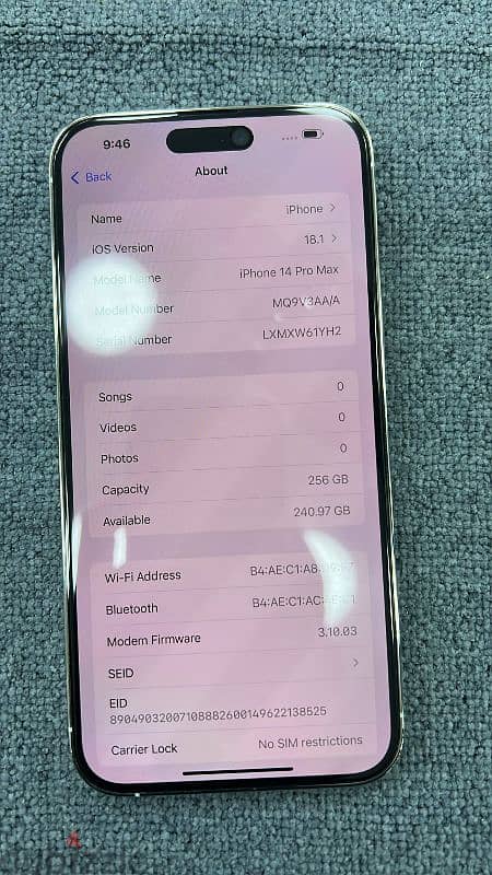 iPhone 14 Pro Max 256 GB used 2