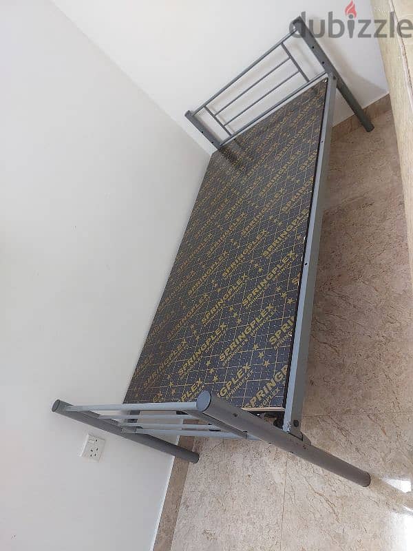 single iron cot with bed 2