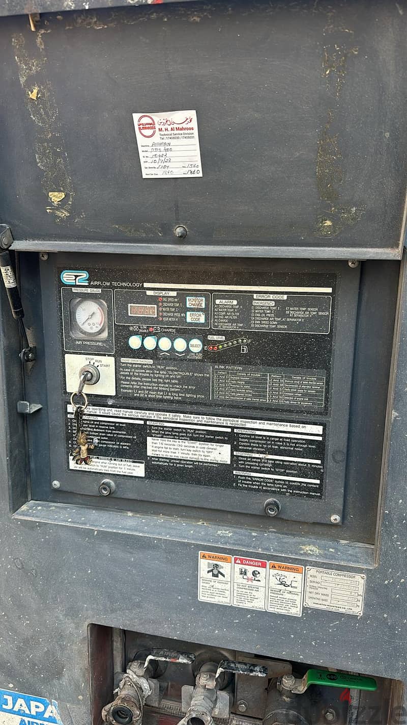 2018 For sale AIRMAN 400 CFM compressor 3