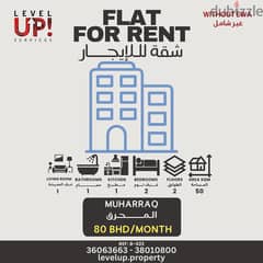 GOOD FLAT FOR RENT IN MUHARRAQ REF B 022 0