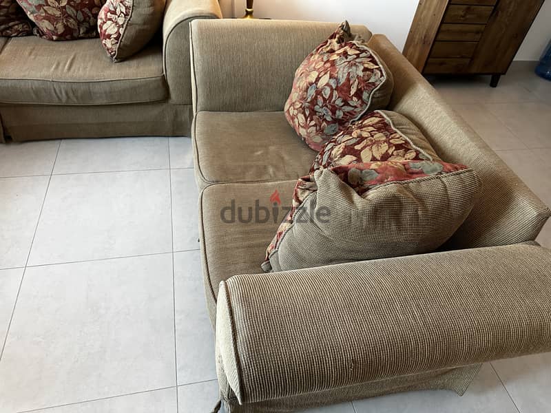 Sofa (7 Seater) with Coffee Table (1big+2small) with Side Lamps 4