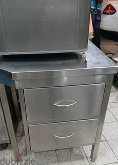 cash counter, wall box, small table, popcorn machine, display chiller 0