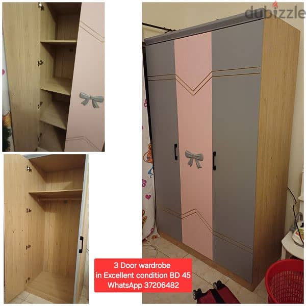 2 Door tall wardrobe and other items for sale with Delivery 8