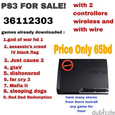 Jailbroken PS3 with Popular Games Pre-Installed – Extras Included