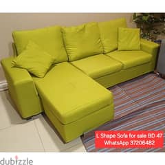 L shape sofa and other items for sale with Delivery 0