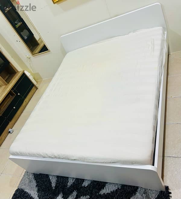 For Sale Ikea bed with ikea mattress & Homebox Tv unit & ikea Kallax 0