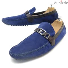 Louis Vuitton LV Blue Suade Loafers 0