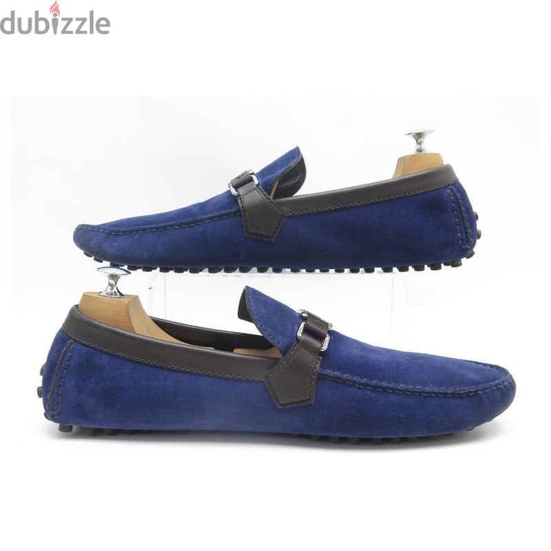 Louis Vuitton LV Blue Suade Loafers 1