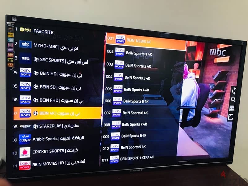 50” inch LED TV  with android box al channels one yr subscription also 7