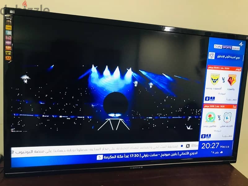 50” inch LED TV  with android box al channels one yr subscription also 8