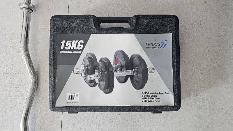 Dumbbell set + 120 cm. zigzag Barbell مجموعة دامبل + بار بل 120 سم 1