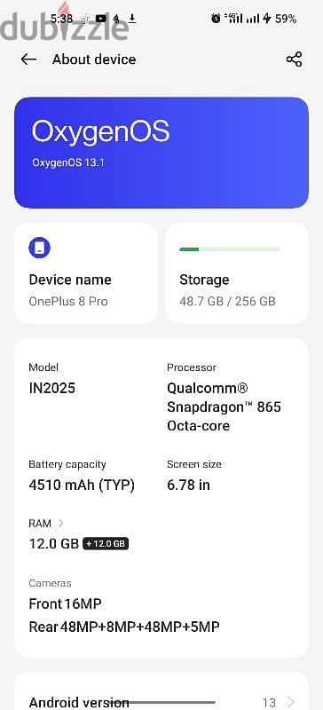 urgent sell OnePlus 8 pro ram 12+12/256 gb 1