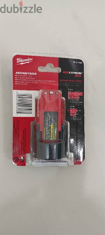 New Genuine Milwaukee M12 Red Lithium Battery 12V 2AH 1