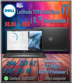 DELL Core i7 8th Gen 8GB RAM 256GB SSD M. 2 Intel UHD Graphic 4 GB 0