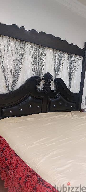 king size bed with mattres with 2 side tables for sale 2