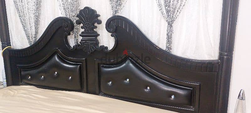 king size bed with mattres with 2 side tables for sale 3