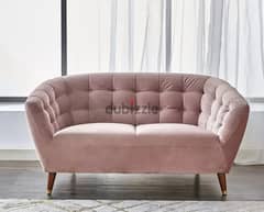 brand new homecentre pink 2-Seater Velvet Sofa 0