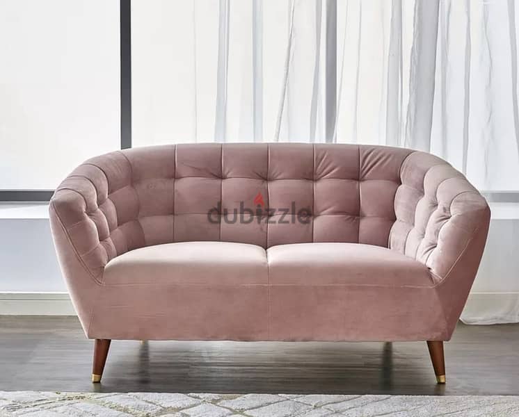 brand new homecentre pink 2-Seater Velvet Sofa 0