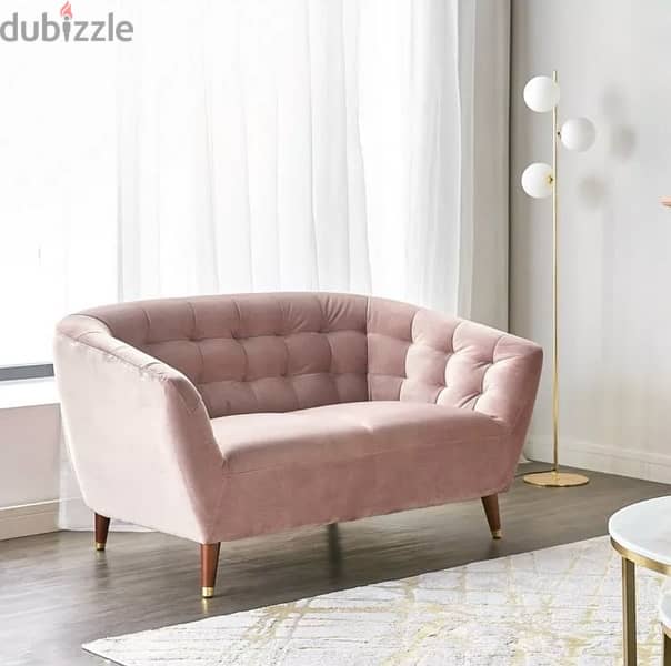 brand new homecentre pink 2-Seater Velvet Sofa 2