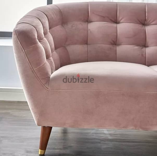 brand new homecentre pink 2-Seater Velvet Sofa 3