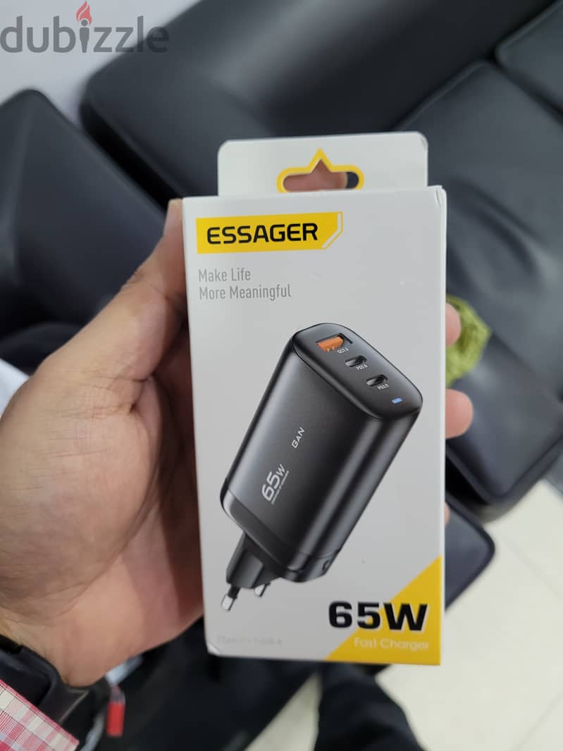 {NEW} ESSAGER 65W GaN Mini Fast Charger(Laptop, Mobile, Tablet) PD3.0 3