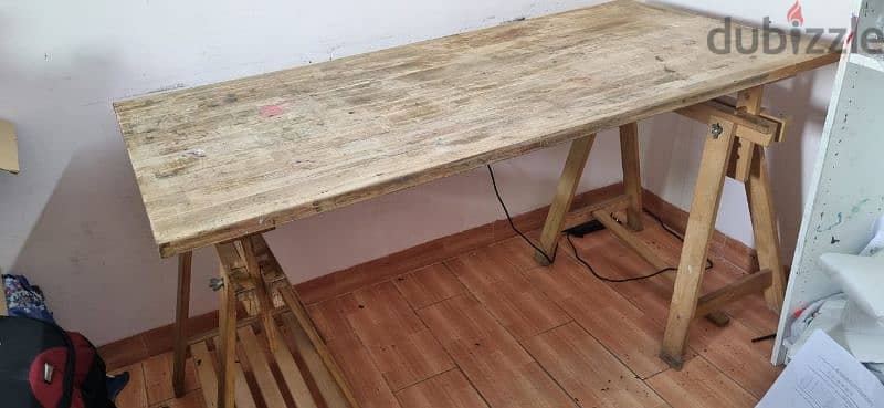 Desk, birch, 155x65 cm heavy one 2