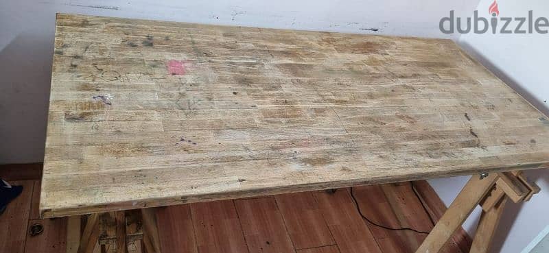 Desk, birch, 155x65 cm heavy one 3