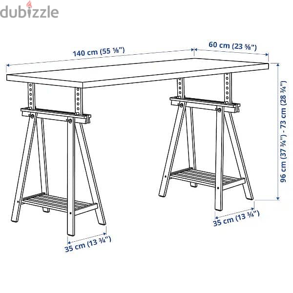 Desk, birch, 155x65 cm heavy one 6