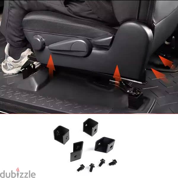 FJ- 8 PCS Black Metal Front seats riser brackets for Toyota FJ Cruiser 2