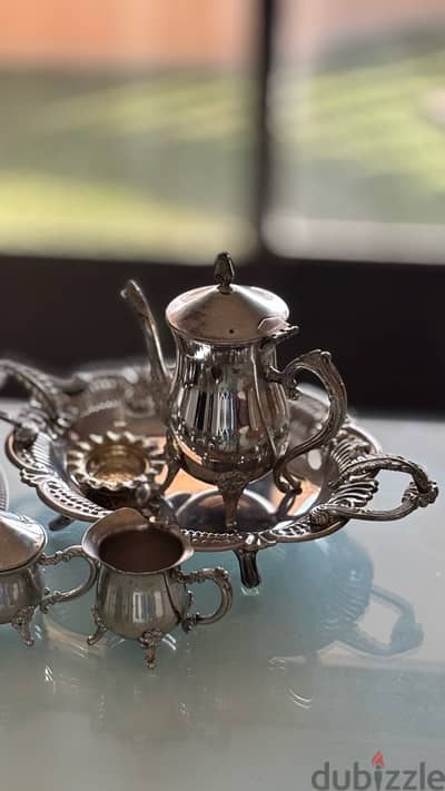 antique silver vintage tea set