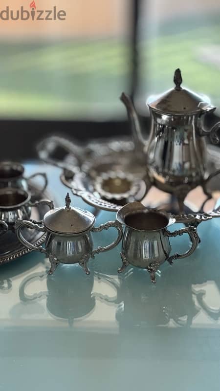 antique silver vintage tea set 4