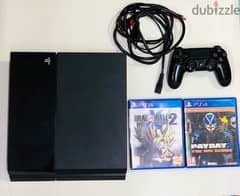 PlayStation4 500gb used for sale with 2games and controller 0