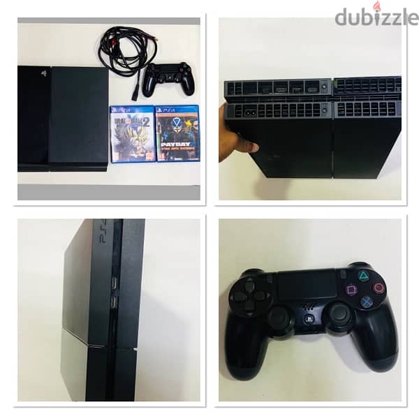 PlayStation4 500gb used for sale with 2games and controller 1