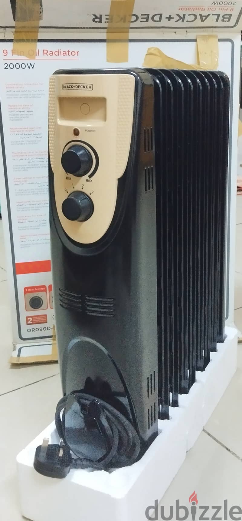 Black+Decker, 9 Fin Oil Radiator Black, 2000 Watts 3