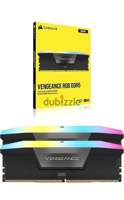 CORSAIR VENGEANCE RGB DDR5 RAM 32GB (2x16GB) 6400MHz CL36