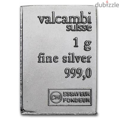 1 gram 999 pure silver bar  فضة ١ غرام بسكويت