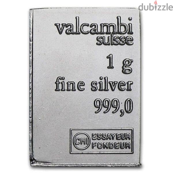 1 gram 999 pure silver bar  فضة ١ غرام بسكويت 0