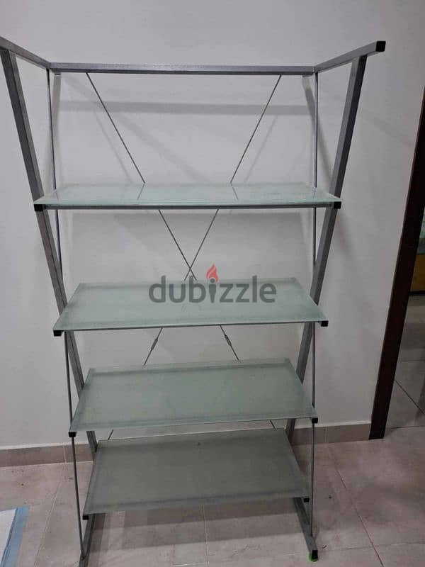 stainless steel tampered glass  toys and book shelve 2