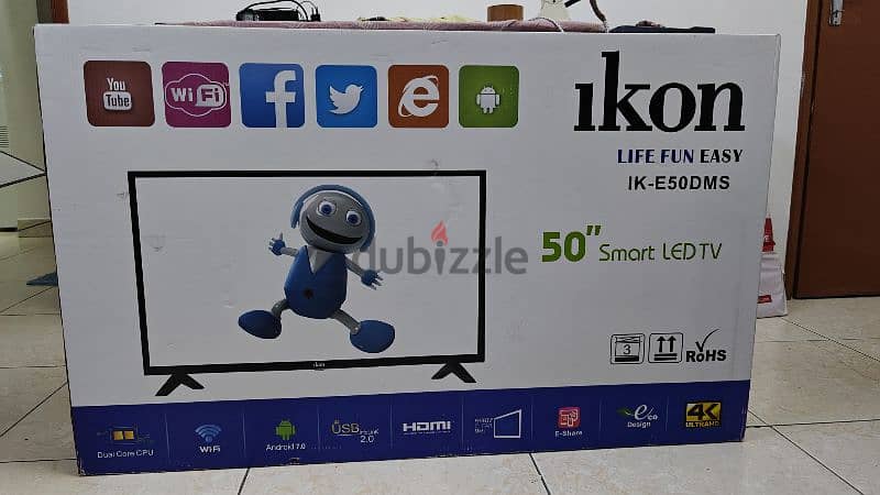 Good Condition 50" IKON 4K Android Smart TV. 0