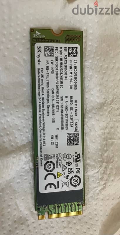 Skhynix 512gb m. 2 Nvme ssd hard disk 0