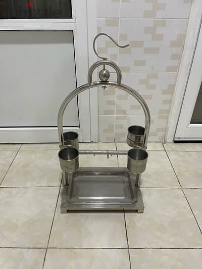 bird stand stainless steel NEW never used